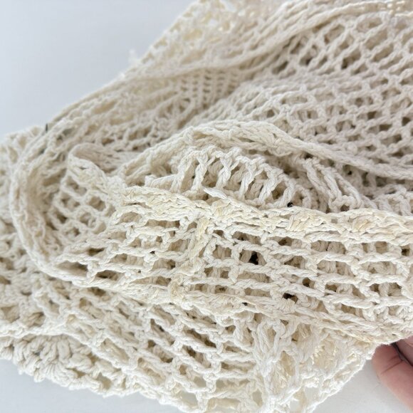 XXI Los Angeles Cream Ivory Crochet Cardigan Duster Size Small Boho Festival - Picture 8 of 12